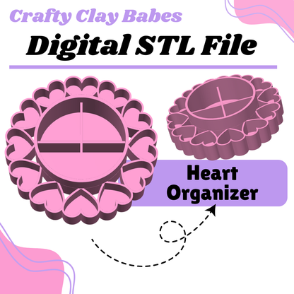 Heart Organizer- STL AND 3MF Digital File Download **Commercial License Included**