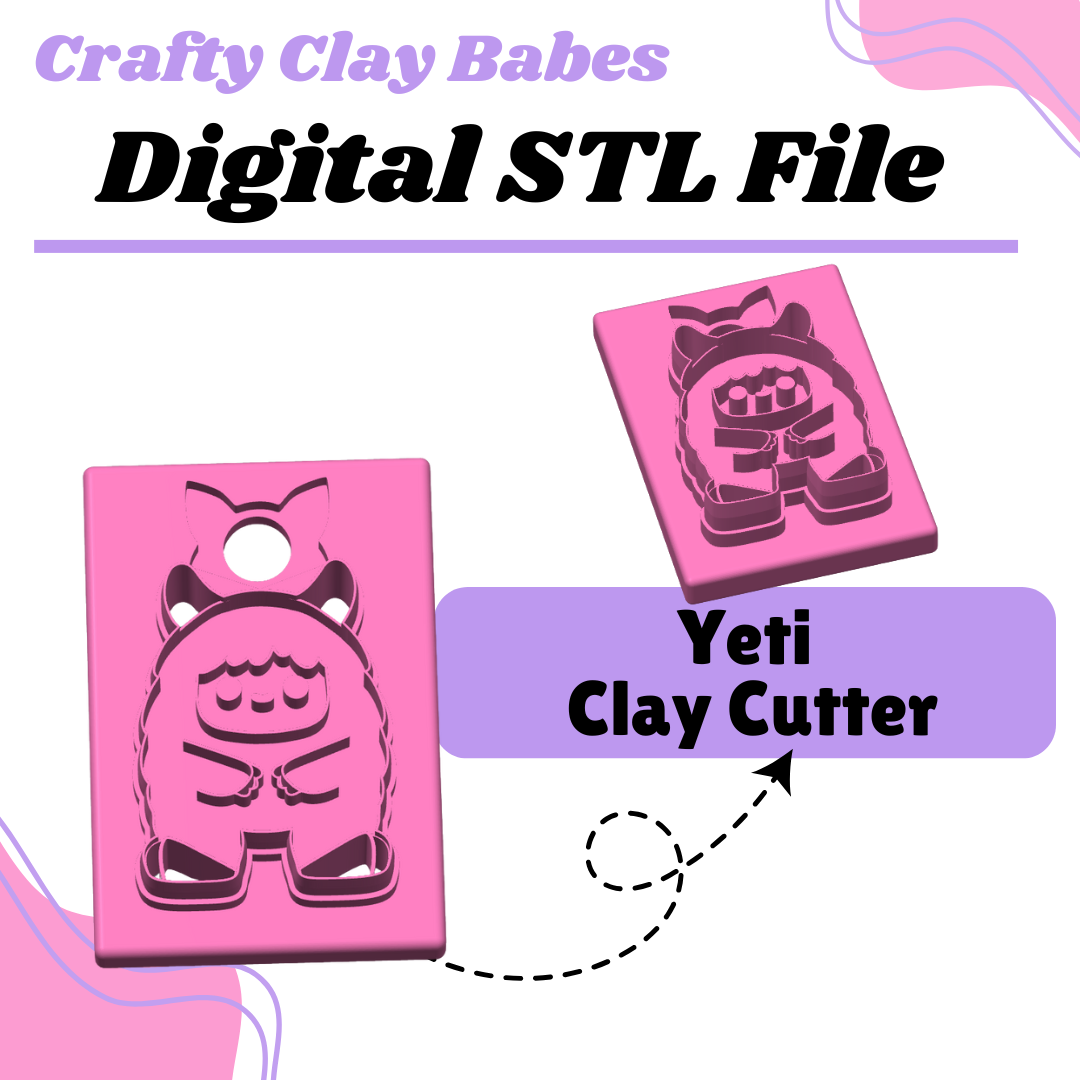 Yeti Clay Cutter - STL AND 3MF Digital File Download **Commercial License Included**