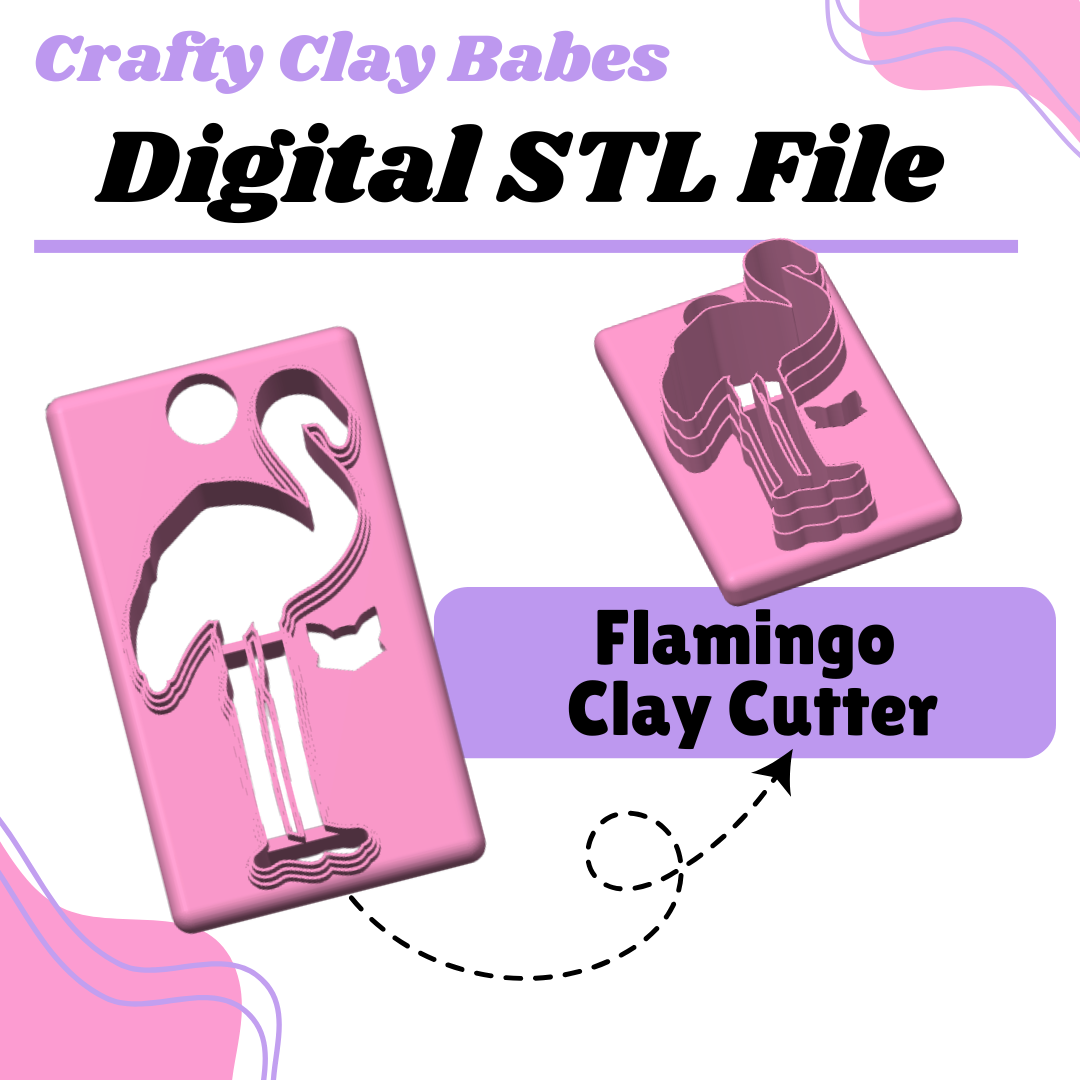 Flamingo Clay Cutter - STL AND 3MF Digital File Download **Commercial License Included**
