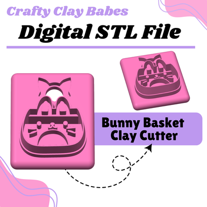 Bunny Basket Clay Cutter - STL AND 3MF Digital File Download **Commercial License Included**
