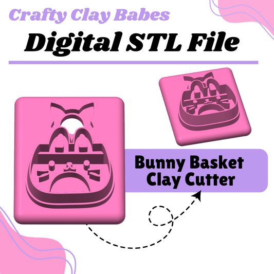 Bunny Basket Clay Cutter - STL AND 3MF Digital File Download **Commercial License Included**