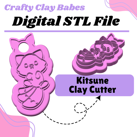Kitsune Clay Cutter - STL AND 3MF Digital File Download **Commercial License Included**