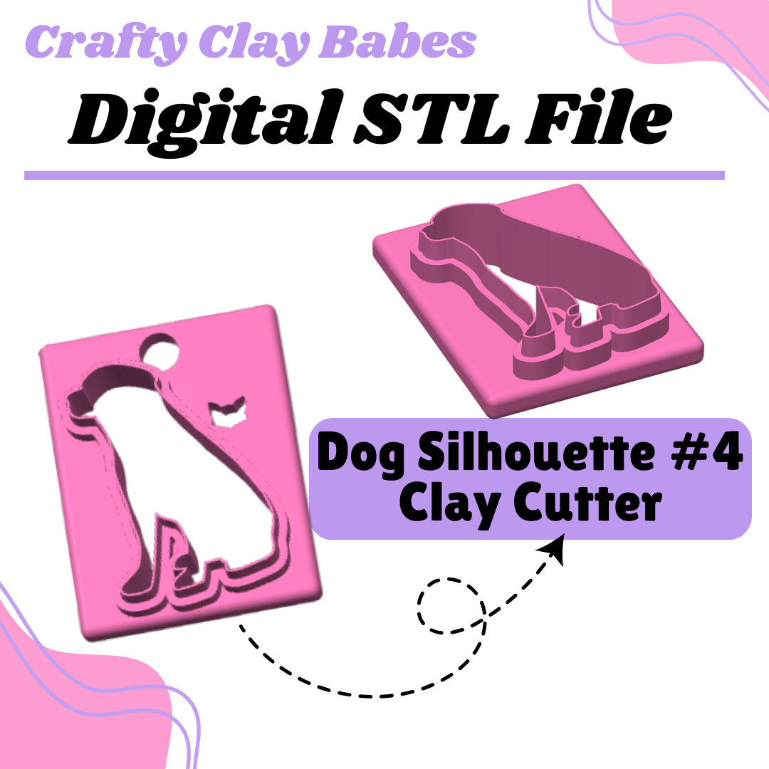 Dog Silhouette #4 Clay Cutter - STL AND 3MF Digital File Download **Commercial License Included**