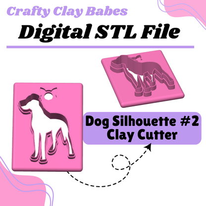 Dog Silhouette #2 Clay Cutter - STL AND 3MF Digital File Download **Commercial License Included**