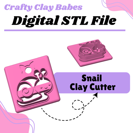 Snail Clay Cutter - STL AND 3MF Digital File Download **Commercial License Included**