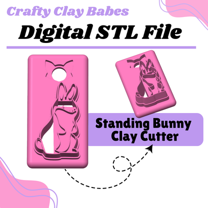 Standing Bunny Clay Cutter - STL AND 3MF Digital File Download **Commercial License Included**