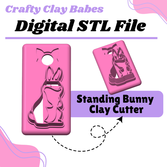 Standing Bunny Clay Cutter - STL AND 3MF Digital File Download **Commercial License Included**