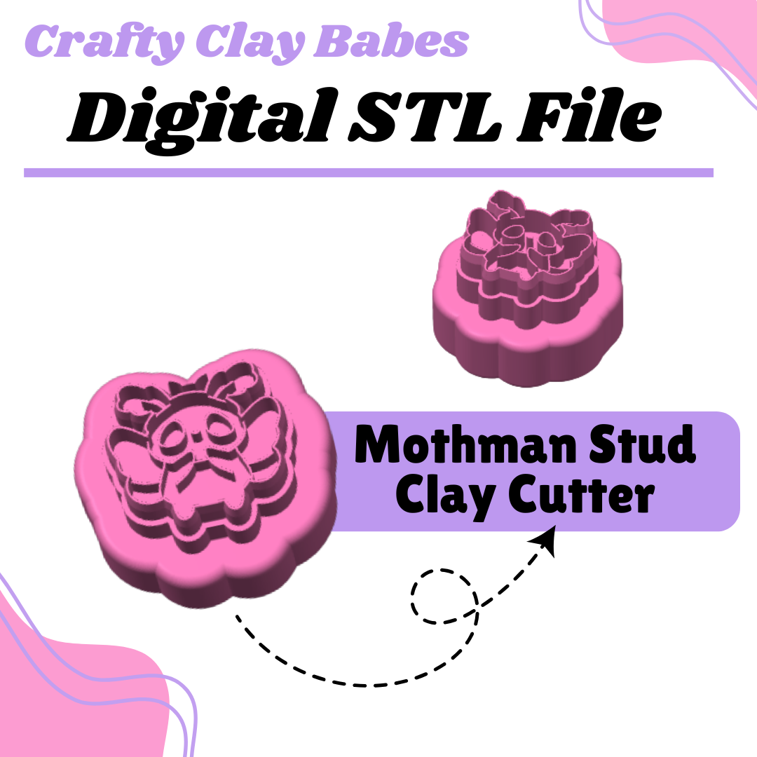 Mothman Stud Clay Cutter - STL AND 3MF Digital File Download **Commercial License Included**