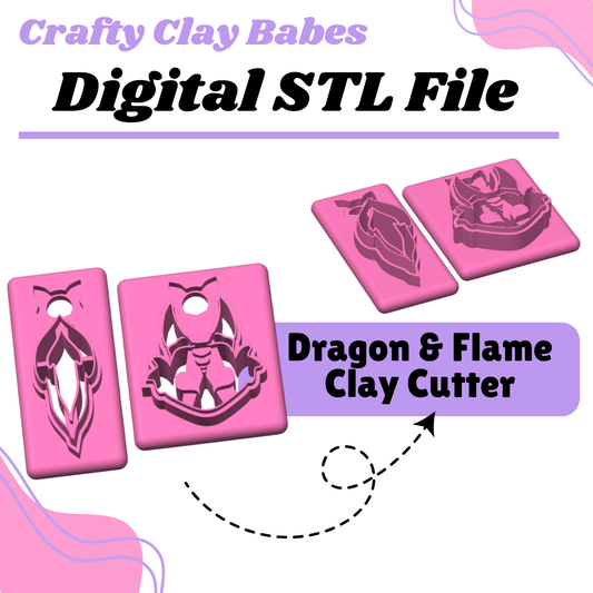 Dragon And Flame Clay Cutter - STL AND 3MF Digital File Download **Commercial License Included**