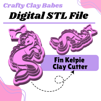 Fin Kelpie Clay Cutter - STL AND 3MF Digital File Download **Commercial License Included**