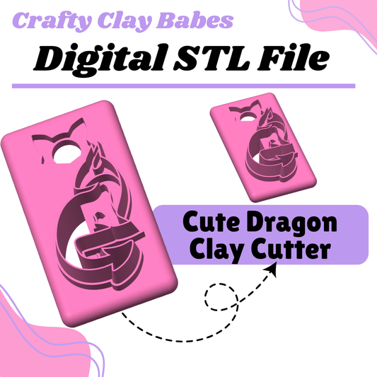 Cute Dragon Clay Cutter - STL AND 3MF Digital File Download **Commercial License Included**