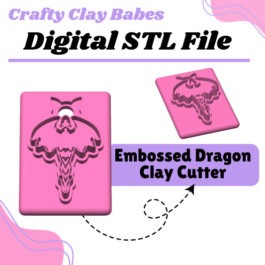 Embossed Dragon Clay Cutter - STL AND 3MF Digital File Download **Commercial License Included**