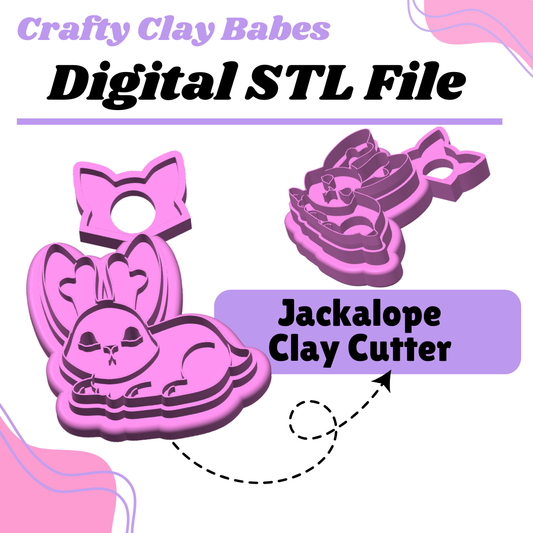 Jackalope Clay Cutter - STL AND 3MF Digital File Download **Commercial License Included**