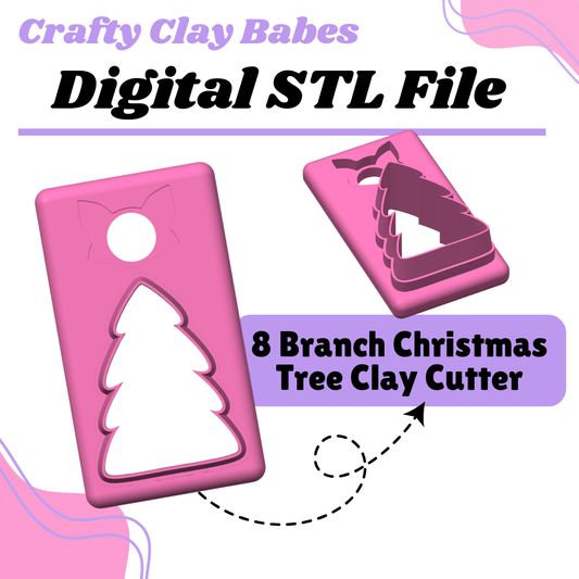 8 Brand Christmas Tree Clay Cutter - STL AND 3MF Digital File Download **Commercial License Included**