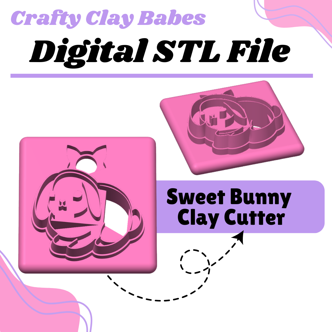 Sweet Bunny Clay Cutter - STL AND 3MF Digital File Download **Commercial License Included**