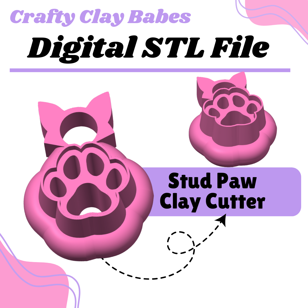 Stud Paw Clay Cutter - STL AND 3MF Digital File Download **Commercial License Included**
