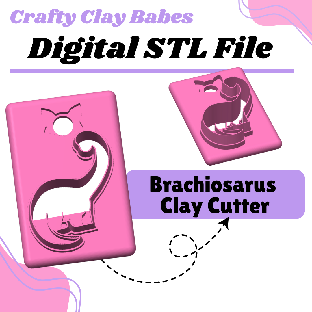 Brachiosaurus Clay Cutter - STL AND 3MF Digital File Download **Commercial License Included**