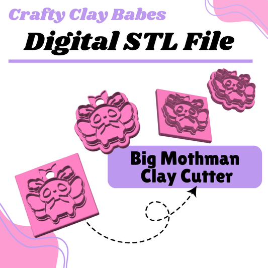 Big Mothman Clay Cutter - STL AND 3MF Digital File Download **Commercial License Included**
