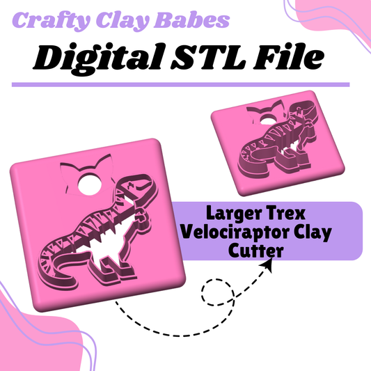 Larger Trex Velociraptor Clay Cutter - STL AND 3MF Digital File Download **Commercial License Included**