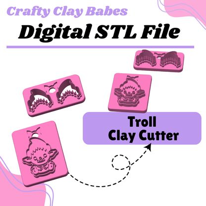 Troll Clay Cutter - STL AND 3MF Digital File Download **Commercial License Included**