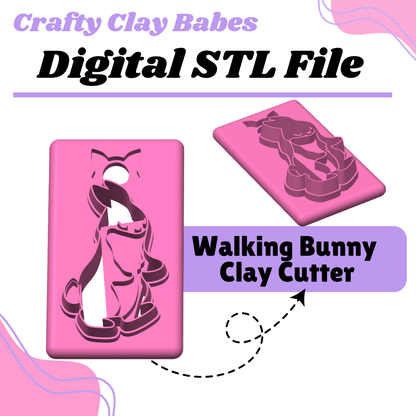 Walking Bunny Clay Cutter - STL AND 3MF Digital File Download **Commercial License Included**