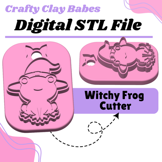Witchy Frog Clay Cutter - STL AND 3MF Digital File Download  **Commercial License Included**