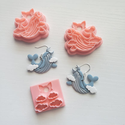 Small Sky Whale Clay Cutter - STL AND 3MF Digital File Download **Commercial License Included**