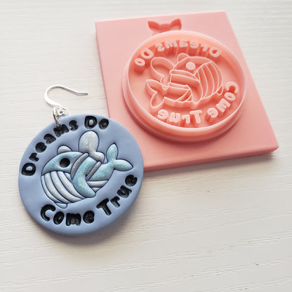 Wannabe Sky Whale With Words Clay Cutter - STL AND 3MF Digital File Download **Commercial License Included**