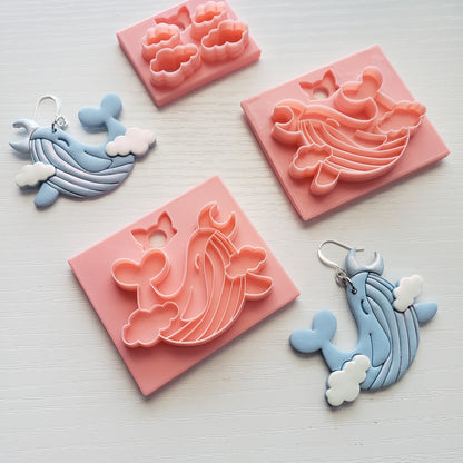 Large Sky Whale Clay Cutter - STL AND 3MF Digital File Download **Commercial License Included**