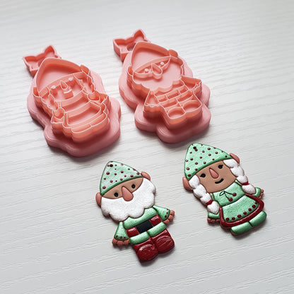 Gnome Couple Clay Cutter - STL AND 3MF Digital File Download **Commercial License Included**