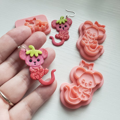 Strawberry Mouse Clay Cutter - STL AND 3MF Digital File Download **Commercial License Included**