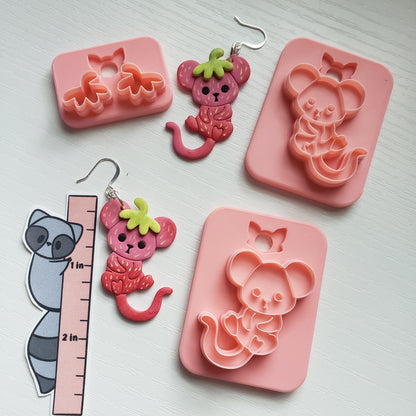 Strawberry Mouse Clay Cutter - STL AND 3MF Digital File Download **Commercial License Included**