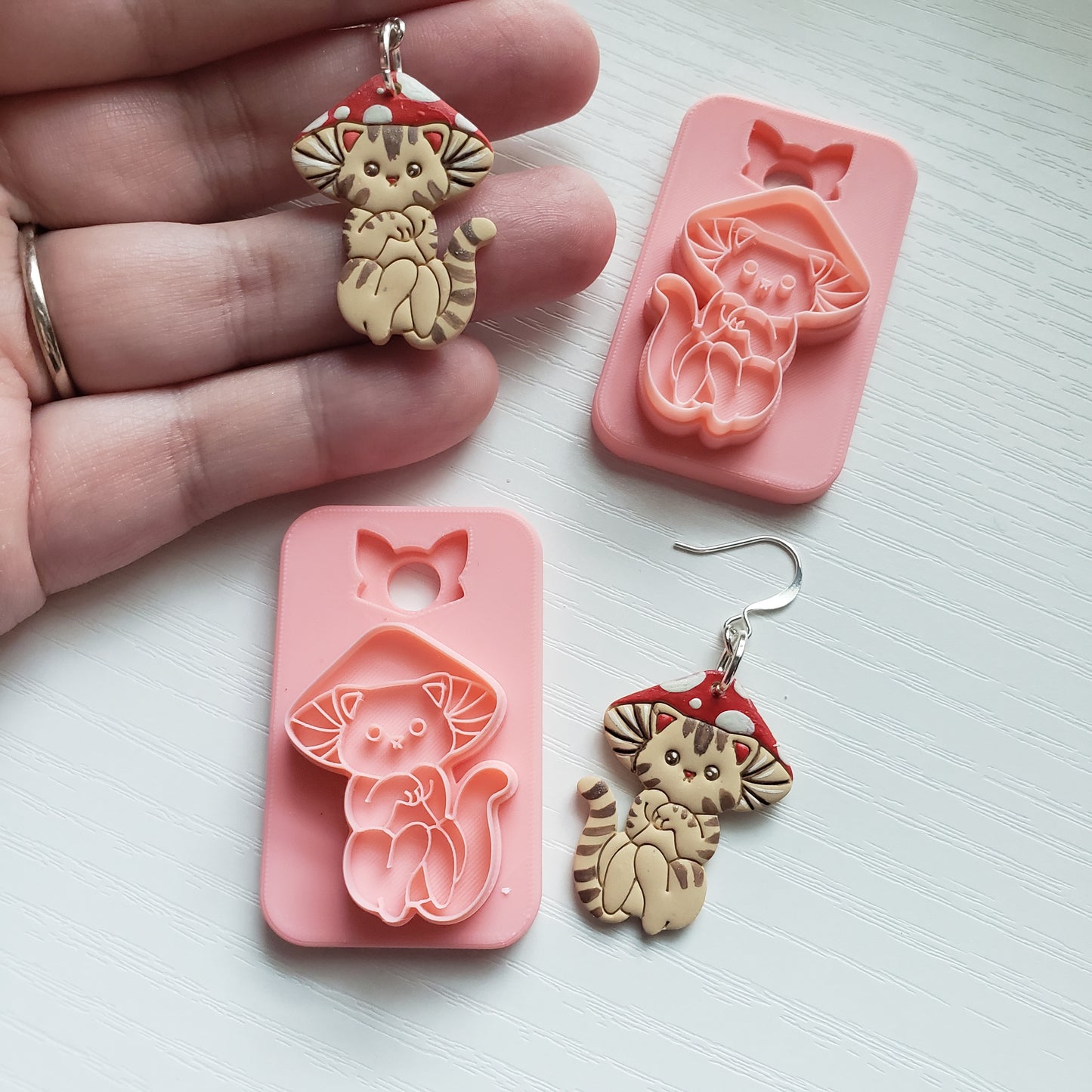 Mushroom Kitty Clay Cutter - STL AND 3MF Digital File Download **Commercial License Included**