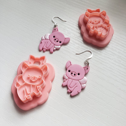 Fairy Pig Clay Cutter - STL AND 3MF Digital File Download **Commercial License Included**