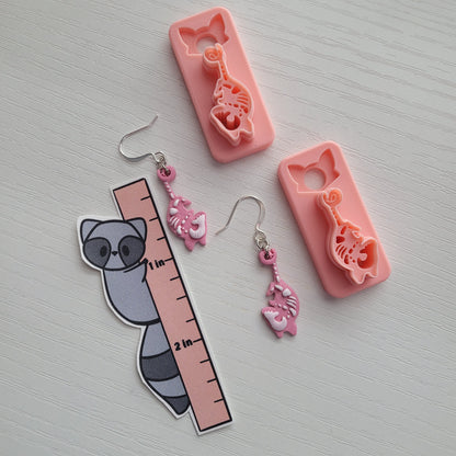 Small Skeleton Possum Clay Cutter - STL AND 3MF Digital File Download **Commercial License Included**