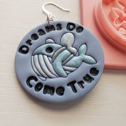 Wannabe Sky Whale With Words Clay Cutter - STL AND 3MF Digital File Download **Commercial License Included**