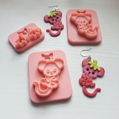 Strawberry Mouse Clay Cutter - STL AND 3MF Digital File Download **Commercial License Included**
