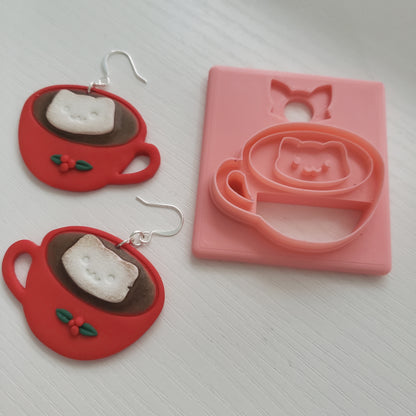 Catpuccino Clay Cutter - STL AND 3MF Digital File Download **Commercial License Included**