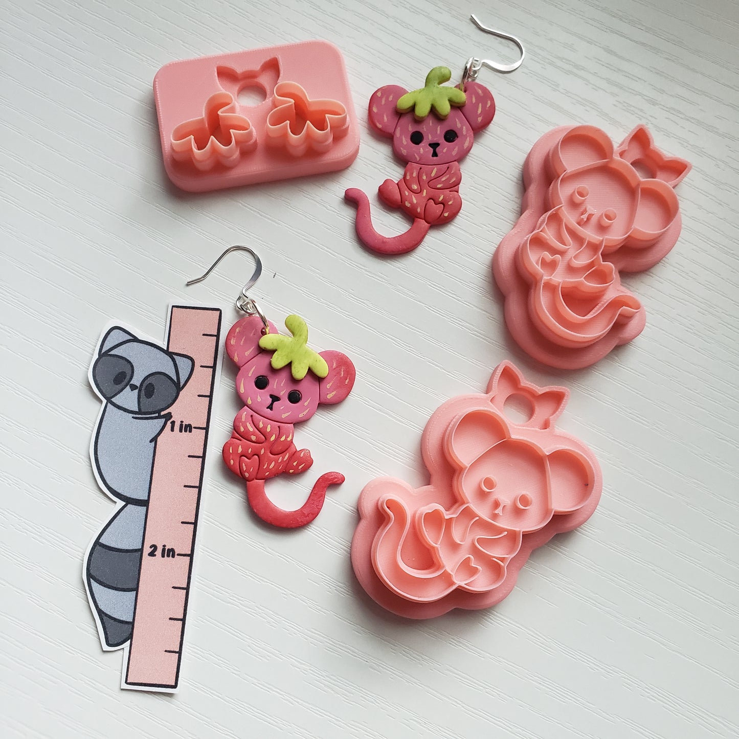 Strawberry Mouse Clay Cutter - STL AND 3MF Digital File Download **Commercial License Included**