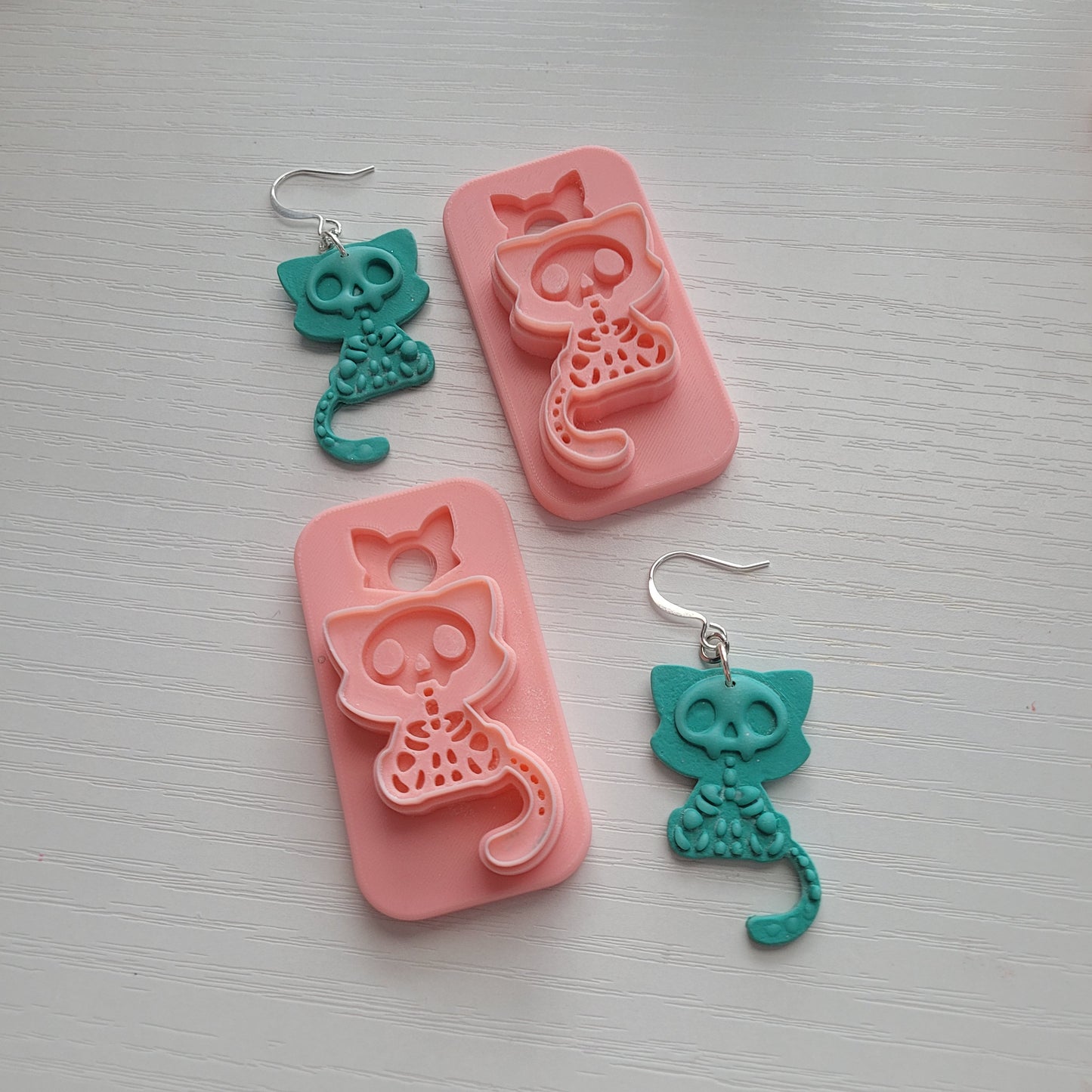 Skeleton Kitty Clay Cutter - STL AND 3MF Digital File Download  **Commercial License Included**