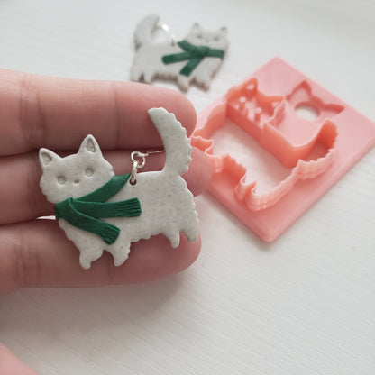 Fluffy Walking Kitty Clay Cutter - STL AND 3MF Digital File Download **Commercial License Included**