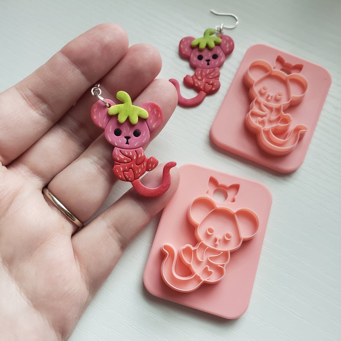 Strawberry Mouse Clay Cutter - STL AND 3MF Digital File Download **Commercial License Included**
