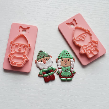 Gnome Couple Clay Cutter - STL AND 3MF Digital File Download **Commercial License Included**