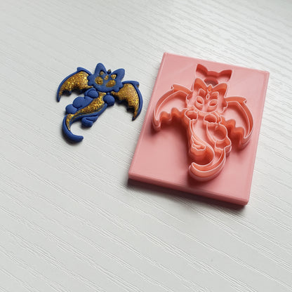 Front Facing Flying Dragon Clay Cutter - STL AND 3MF Digital File Download  **Commercial License Included**