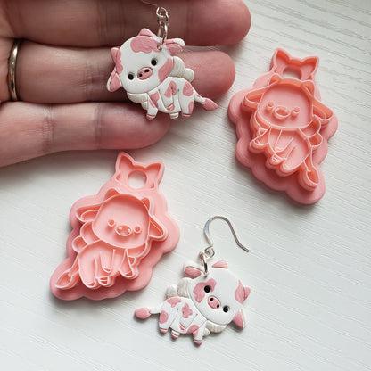 Fairy Cow Clay Cutter - STL AND 3MF Digital File Download **Commercial License Included**