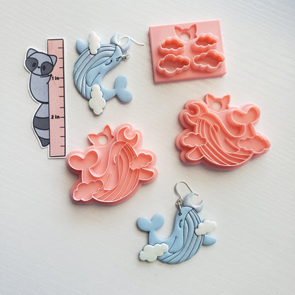 Large Sky Whale Clay Cutter - STL AND 3MF Digital File Download **Commercial License Included**