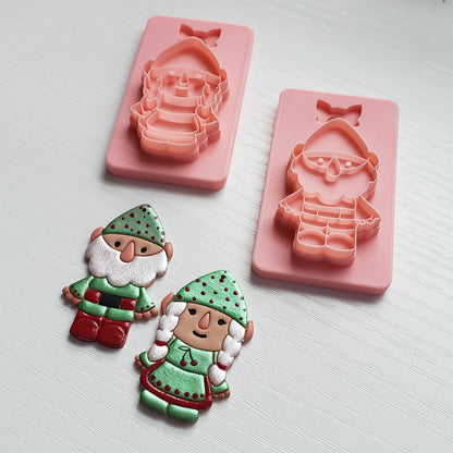 Gnome Couple Clay Cutter - STL AND 3MF Digital File Download **Commercial License Included**
