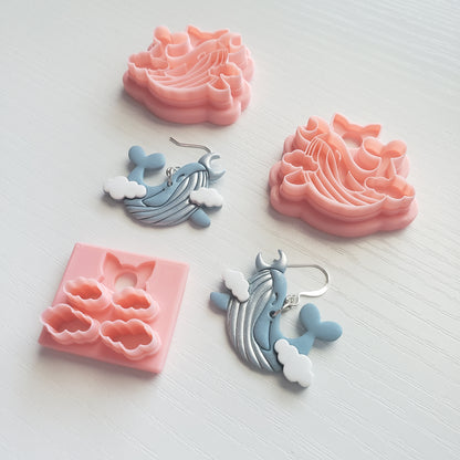 Small Sky Whale Clay Cutter - STL AND 3MF Digital File Download **Commercial License Included**