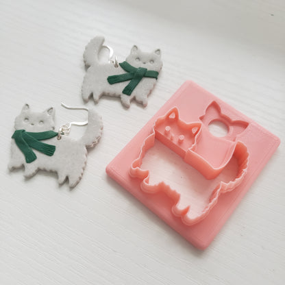 Fluffy Walking Kitty Clay Cutter - STL AND 3MF Digital File Download **Commercial License Included**