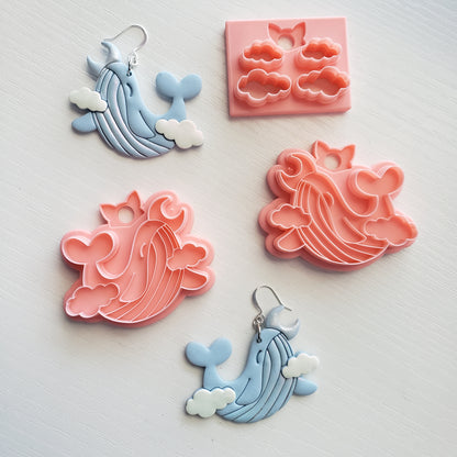 Large Sky Whale Clay Cutter - STL AND 3MF Digital File Download **Commercial License Included**